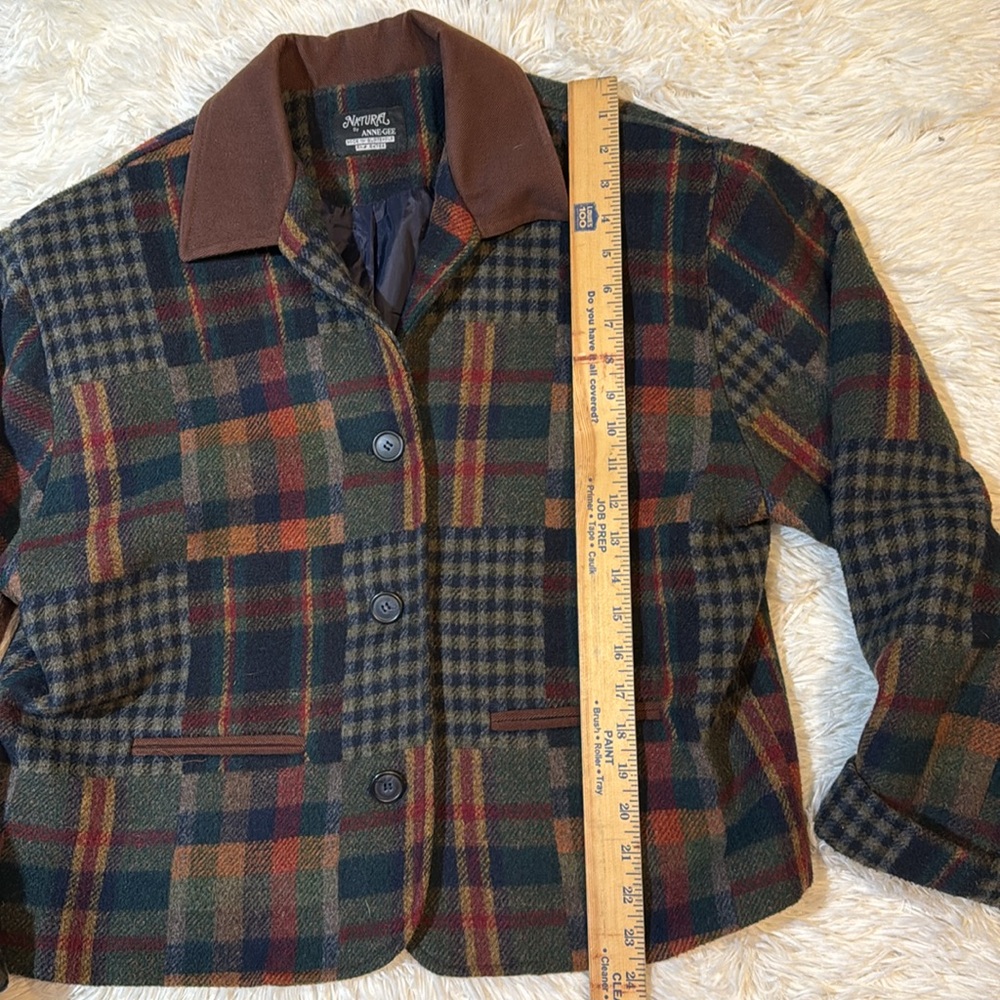 Natural by Anne Gee Vintage plaid blazer/jacket Size Large - Picture 4 of 11